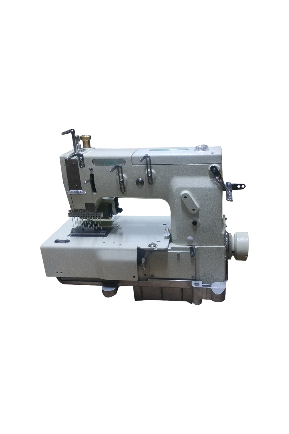 12-Needle Flatbed Double Chain Stitch Machine for Shirring Bobbin Elastic