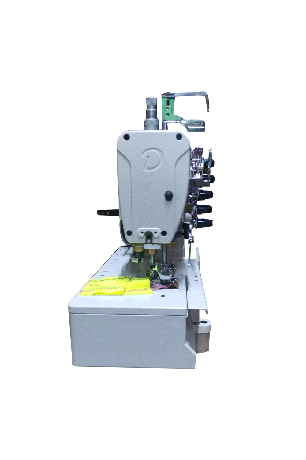 3 Needle, Flatbed, High Speed, Top And Bottom Cover Stitch Machine For Plain Seams