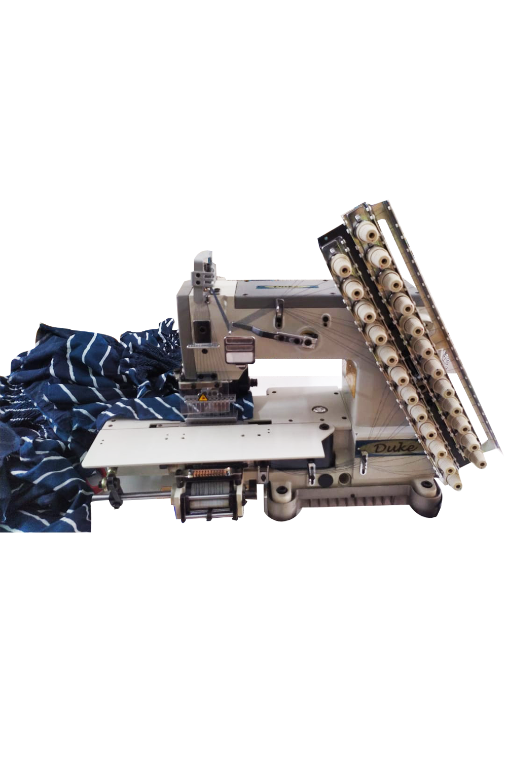 Duke 12-Needle Flatbed Chain Stitch Machine with Metering Device (1/4") - Hari Chand Anand & Co.