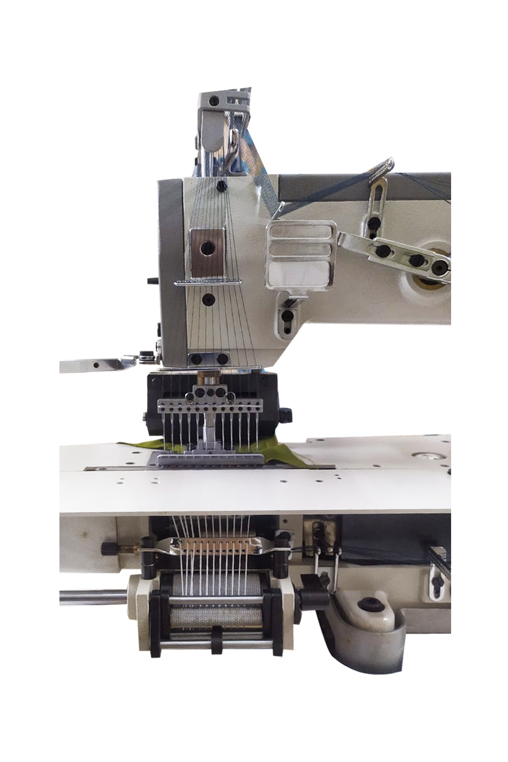 Duke 12-Needle Flatbed Chain Stitch Machine with Metering Device (1/4") - Hari Chand Anand & Co.