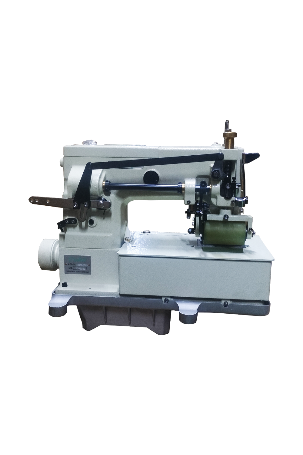 12-Needle Flatbed Double Chain Stitch Machine for Shirring Bobbin Elastic