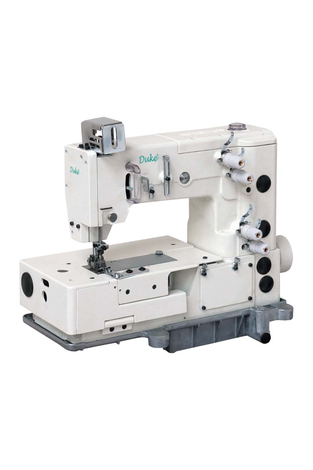 Direct drive 2 needle, double chain stitch, 4-point zig-zag machine