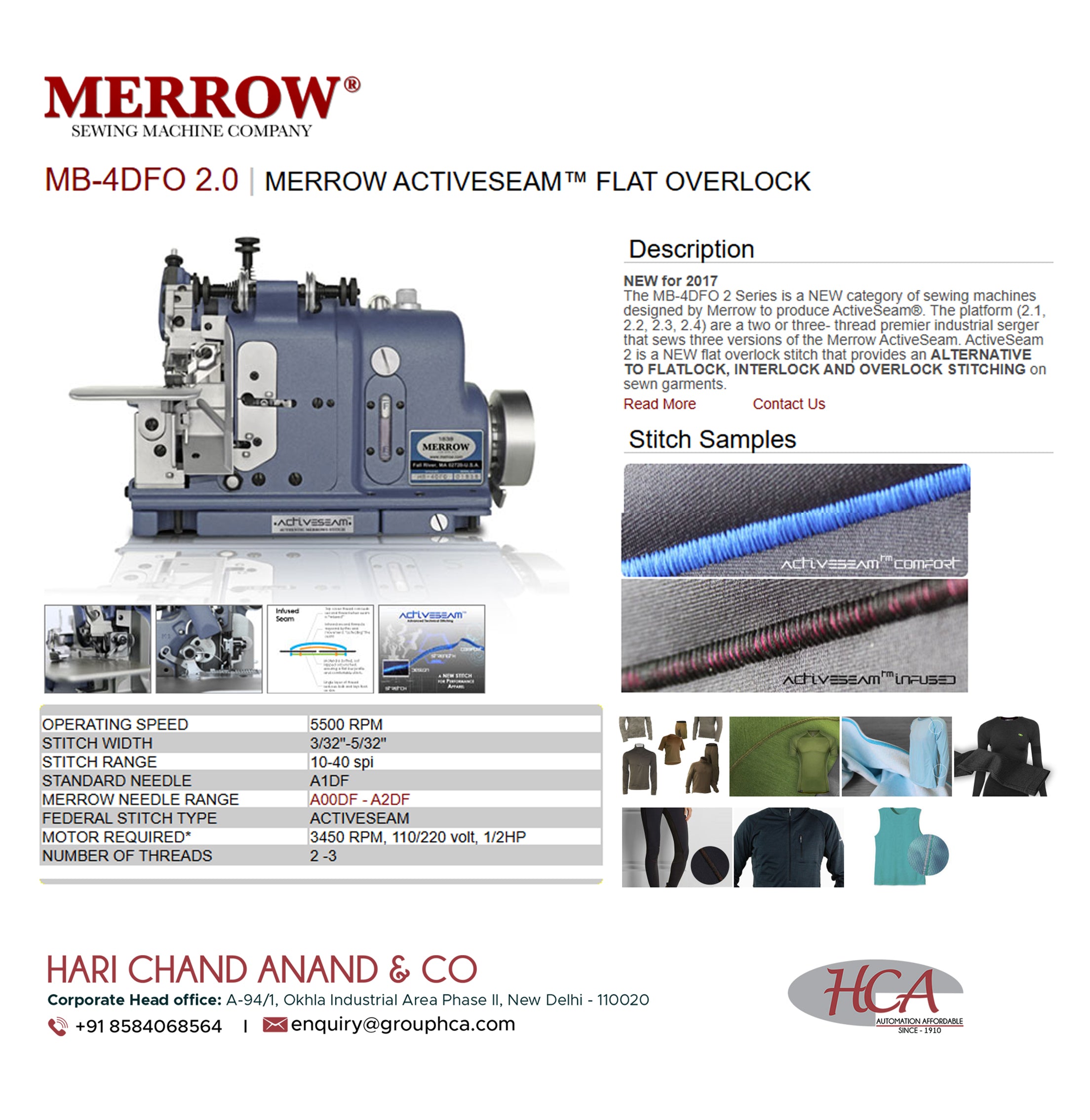 Opt Merrow's Merrow MB-4DFO 2.0 ActiveSeam™ Flat Overlock Machine | Premium Seam ...