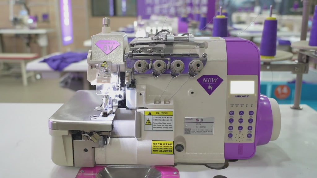Hikari HXT8V industrial overlock sewing machine by HCA for garments and textile stitching